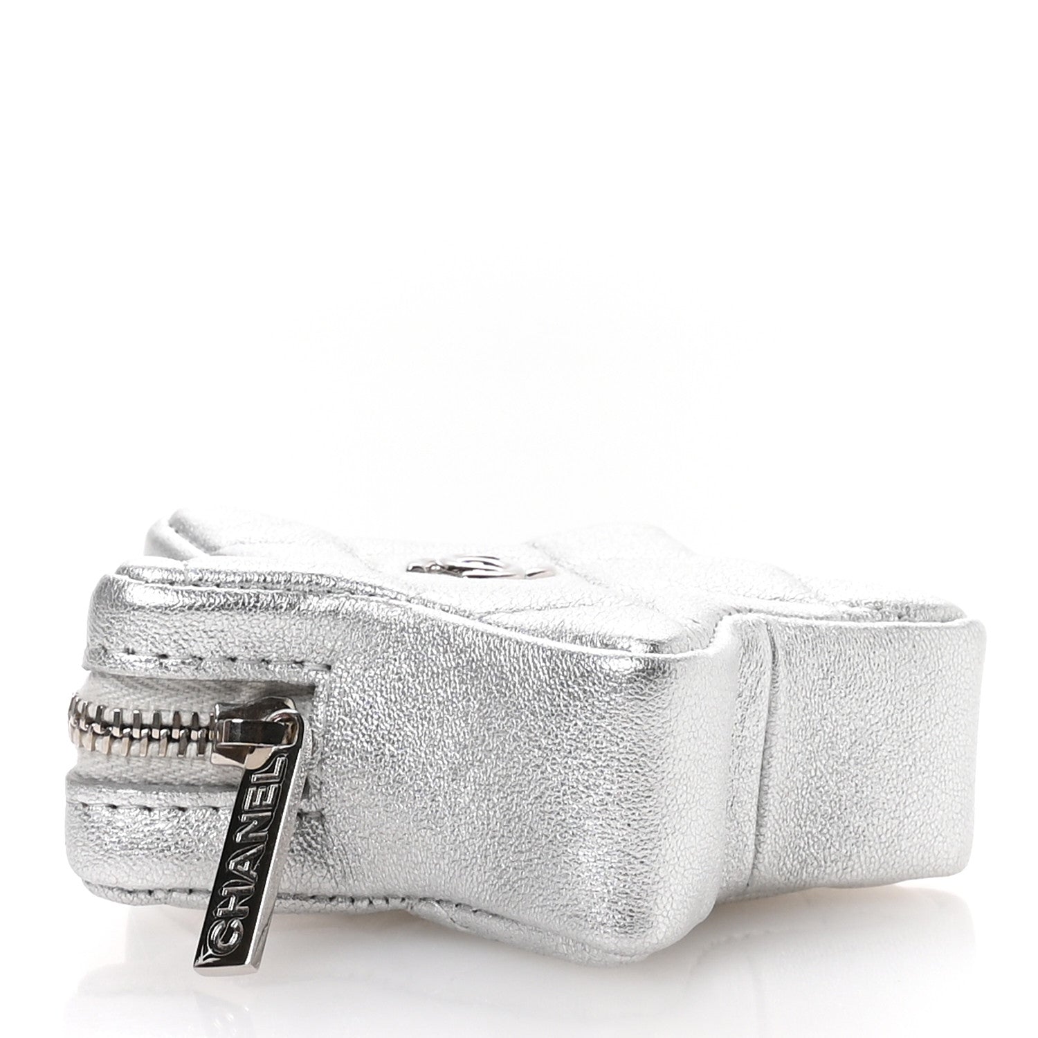 Chanel Metallic Lambskin Walk Of Fame Star Clip On Coin Purse Silver 4 of 9