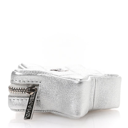 Chanel Metallic Lambskin Walk Of Fame Star Clip On Coin Purse Silver 4 of 9