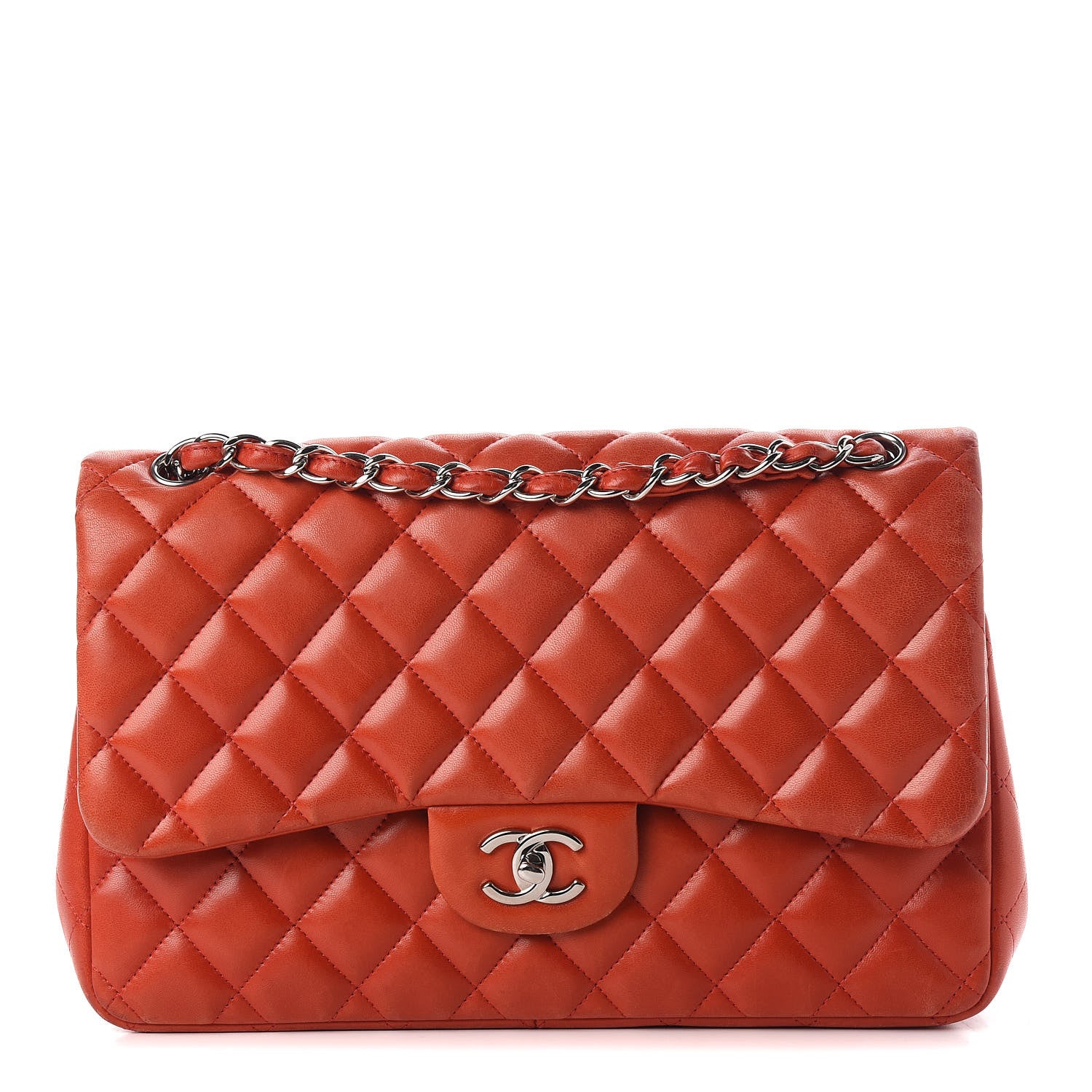 Chanel Lambskin Quilted Jumbo Double Flap Red 1 of 15