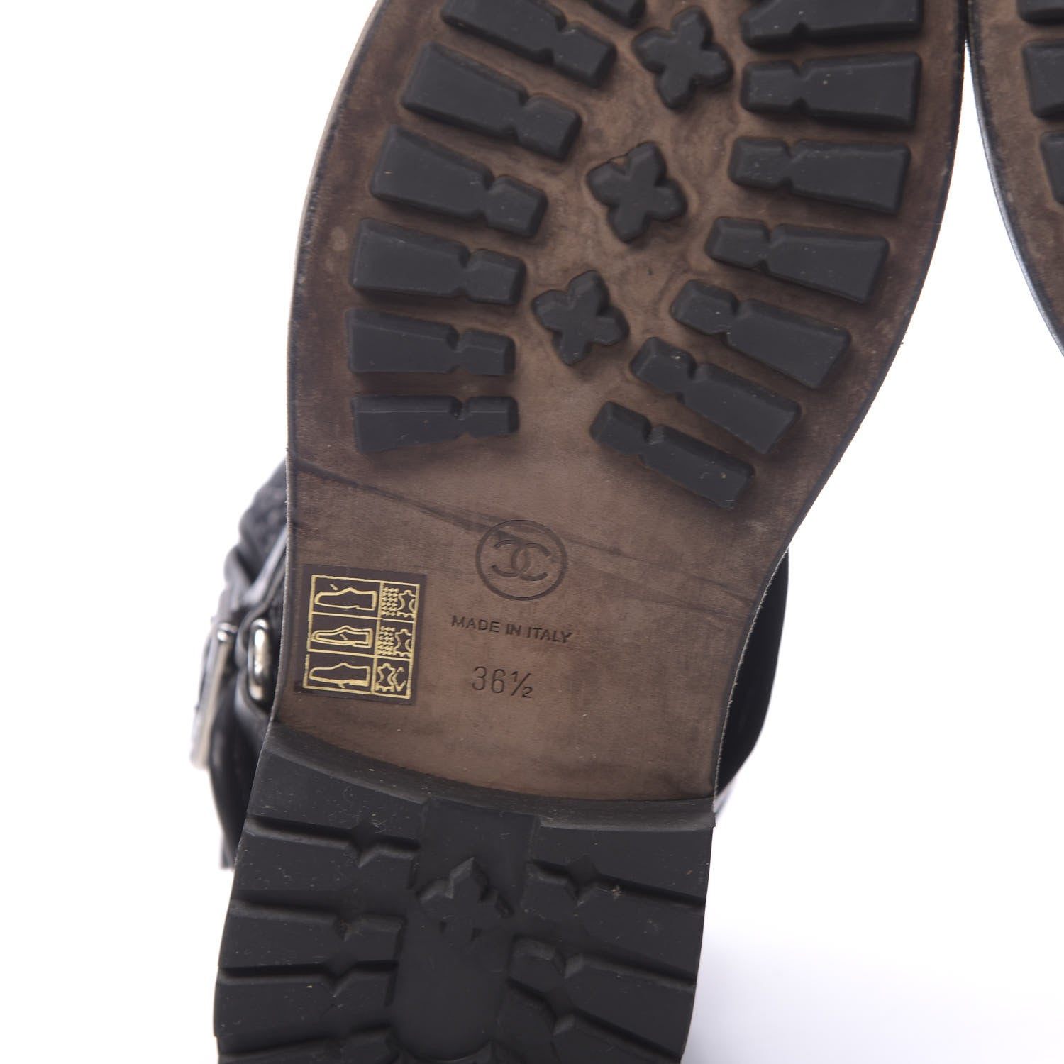 Chanel Tweed Calfskin CC Short Boots 36.5 Grey Navy Black 6 of 8