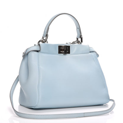 Fendi Nappa Mini Peekaboo Iconic Satchel Light Blue 3 of 7