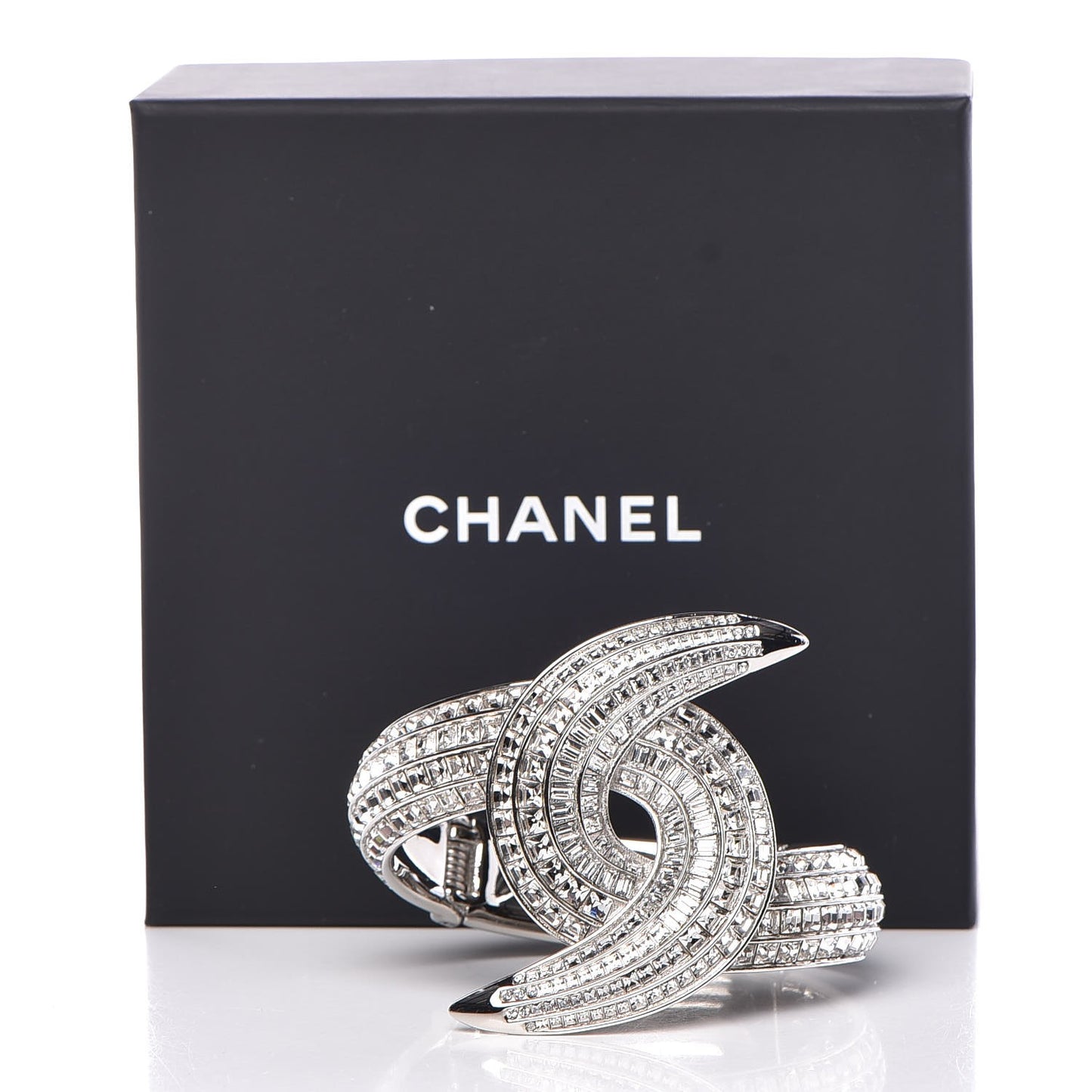 Crystal Baguette CC Cuff Silver
