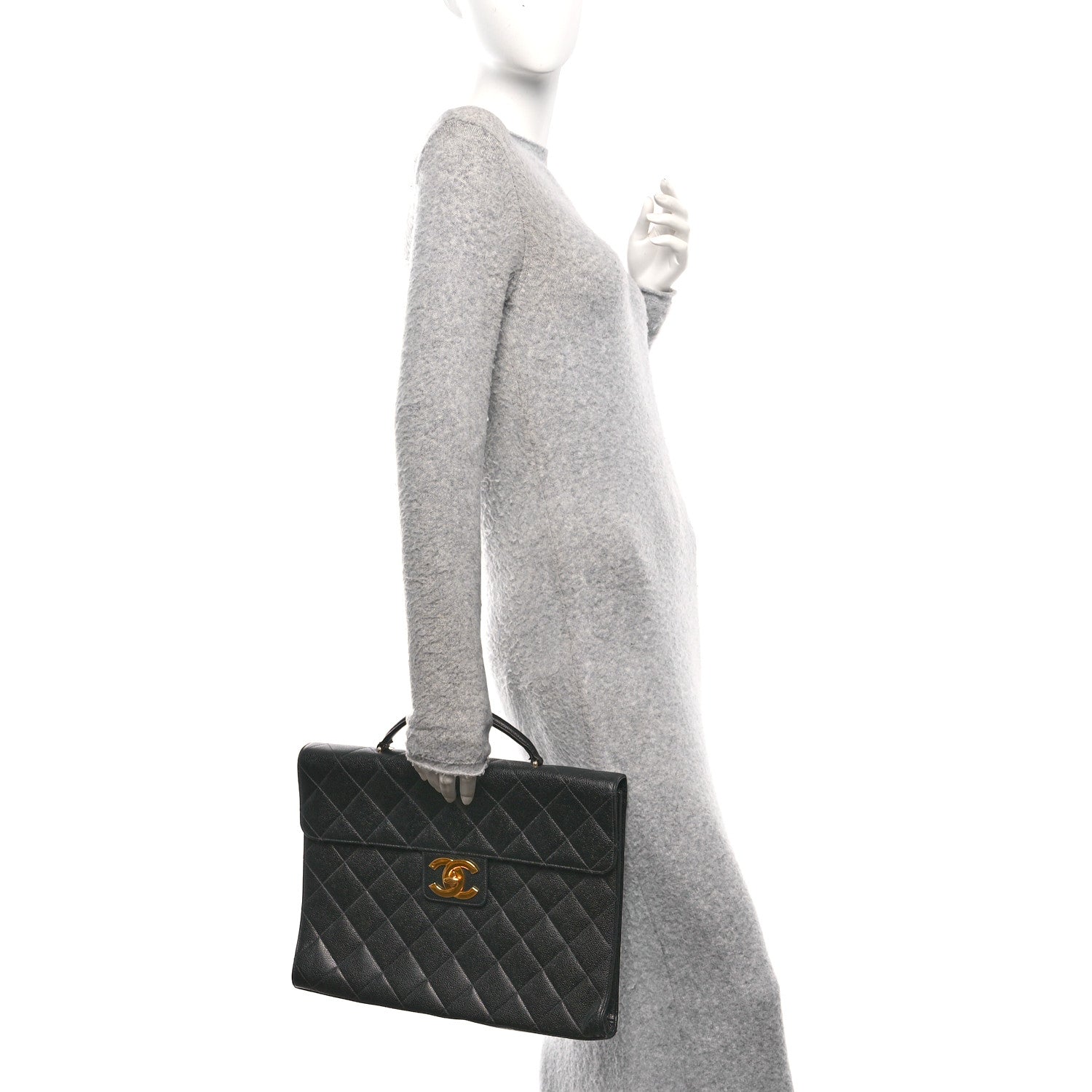 Chanel Caviar Quilted Briefcase Laptop Bag Black 2 of 11
