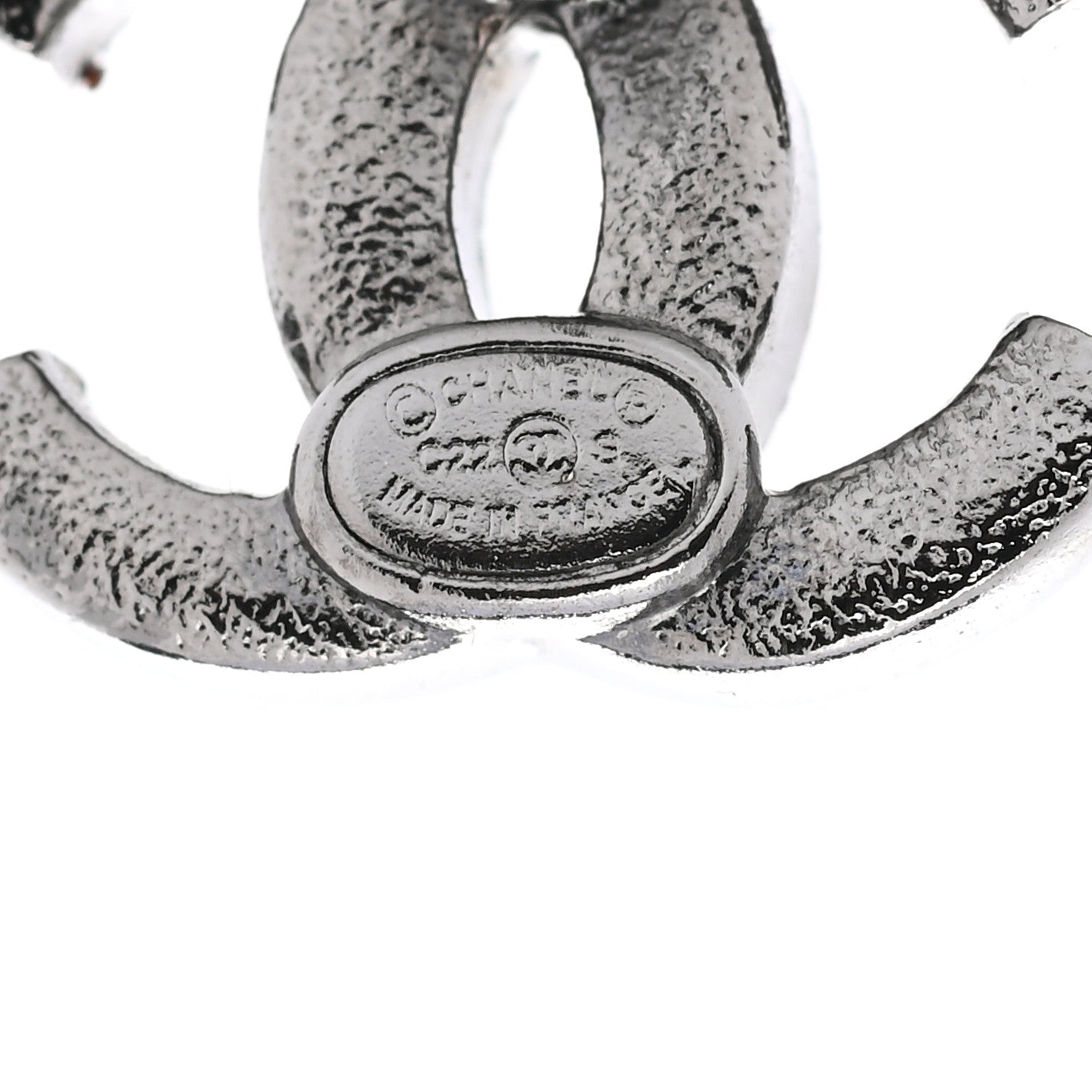 Chanel Ruthenium Crystal CC Earrings Multicolor 3 of 5