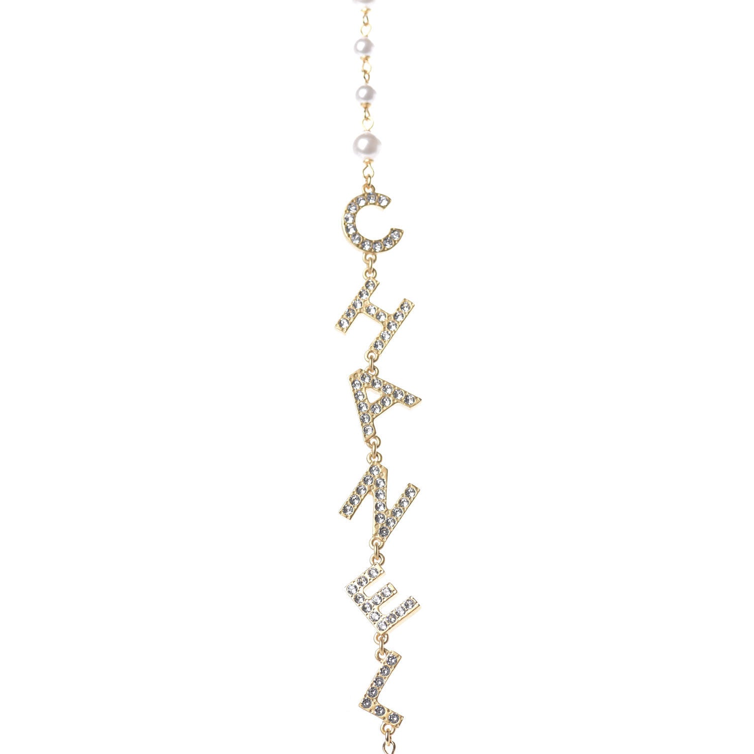 Chanel Pearl Crystal 90's Icon CC Necklace Gold 5 of 8