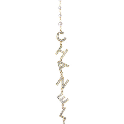 Chanel Pearl Crystal 90's Icon CC Necklace Gold 5 of 8