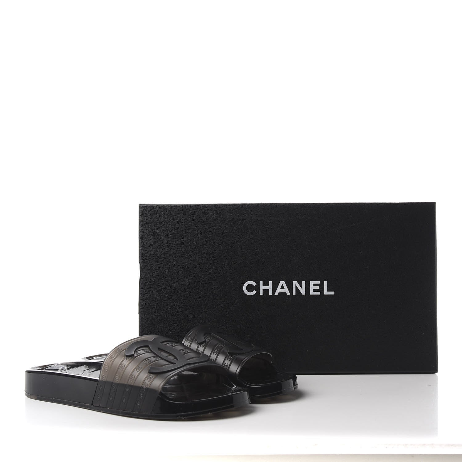 Chanel PVC CC Flat Slide Sandals 38 Black 10 of 10