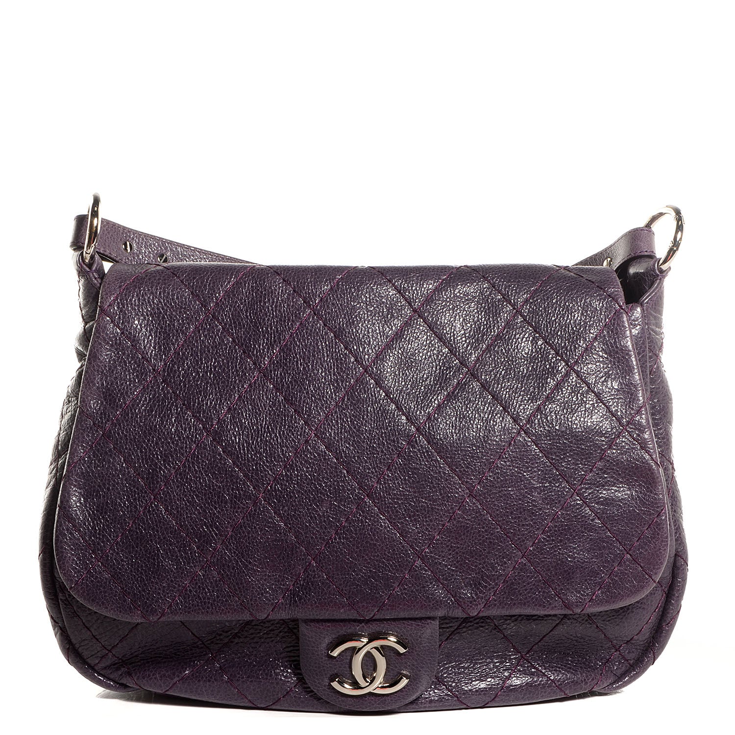 Chanel Glazed Calfskin On The Road XL Flap Purple 1 of 7