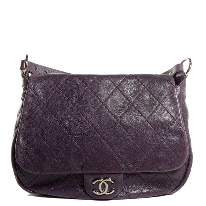 Chanel Glazed Calfskin On The Road XL Flap Purple 1 of 7
