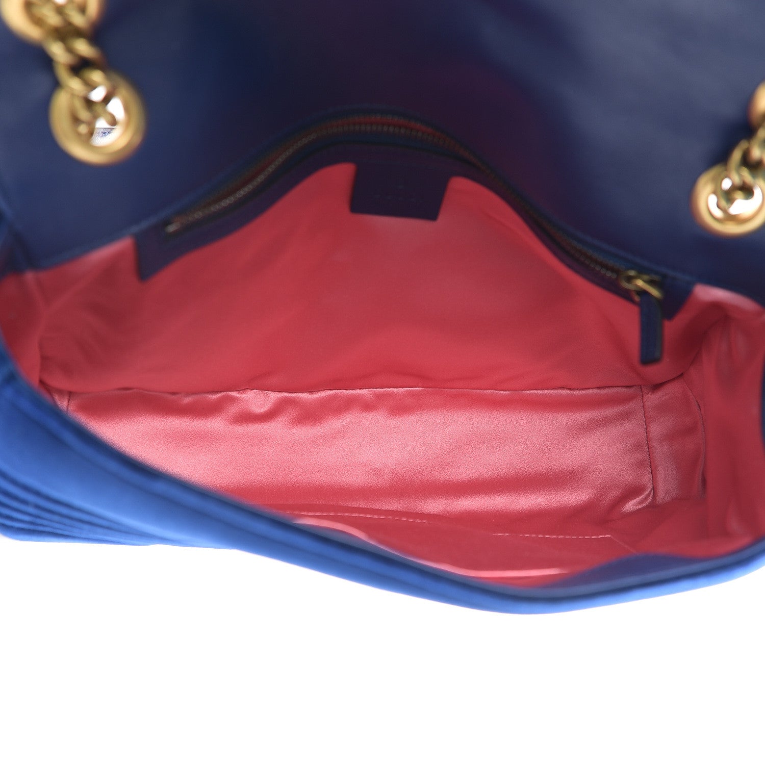 Gucci Velvet Matelasse Medium GG Marmont Shoulder Bag Cobalt Blue 4 of 9