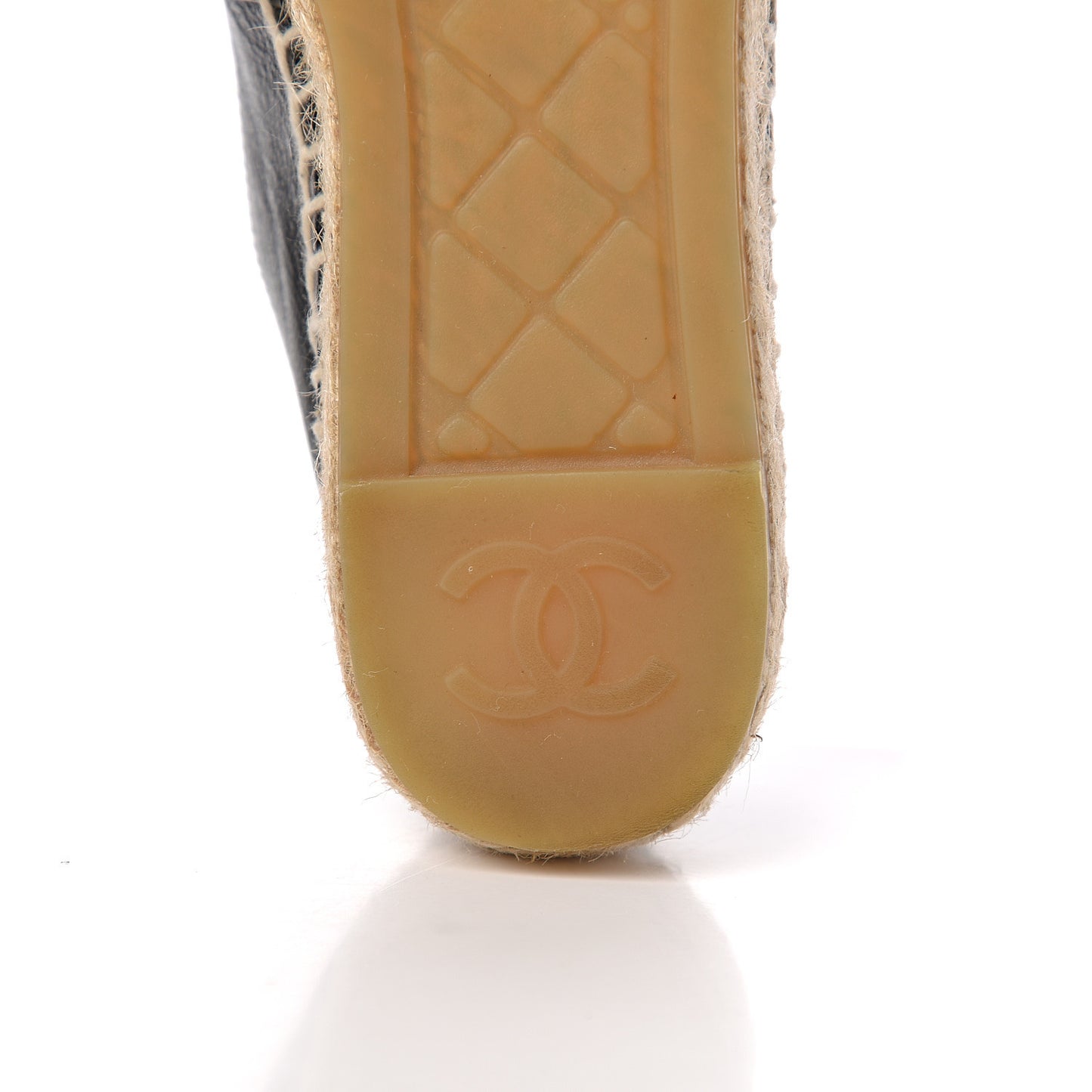 Patent Calfskin Metallic Goatskin CC Espadrilles 35 Black Silver