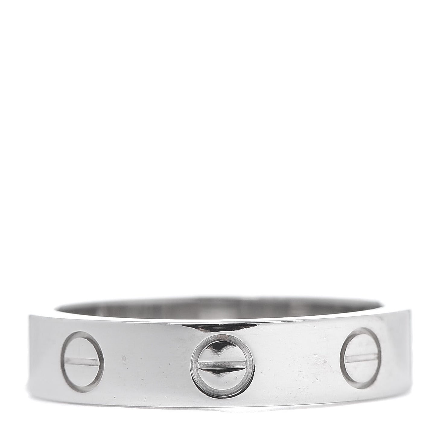 18K White Gold Diamond 4mm LOVE Wedding Band Ring 50 5.25