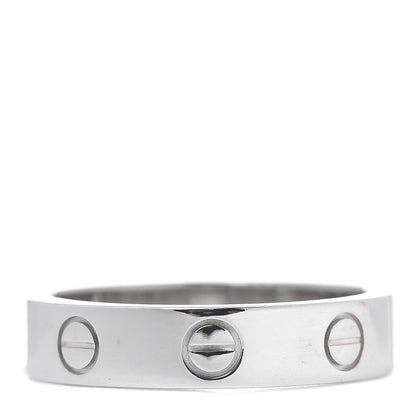 Cartier 18K White Gold Diamond 4mm LOVE Wedding Band Ring 50 5.25 3 of 4