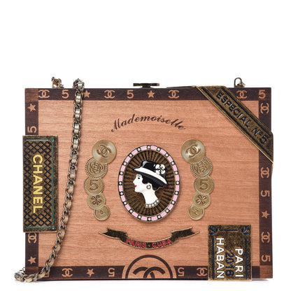 Chanel Wood Havana By Night Cigar Box Minaudiere Brown 1 of 7