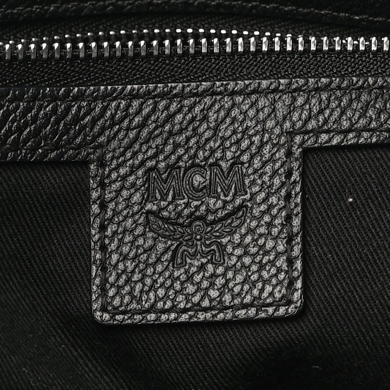 MCM Calfskin Visetos Anya Shopper Tote Black 6 of 16