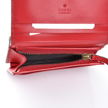Gucci Guccissima Cherries Card Case Wallet Hibiscus Red 5 of 9