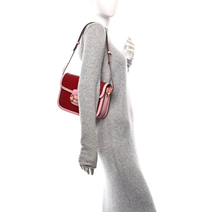 Gucci Azalea Calfskin Horsebit 1955 Shoulder Bag New Cherry Red Wild Rose 2 of 10
