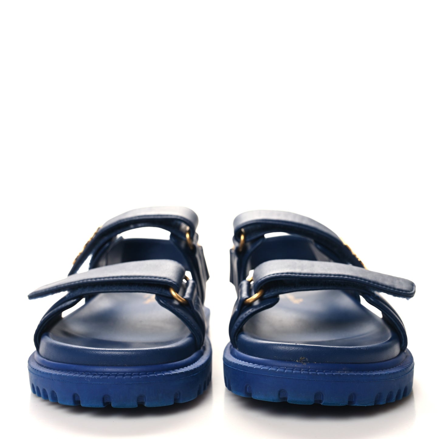 Lambskin Dioract 10mm Sandals 35 Deep Blue