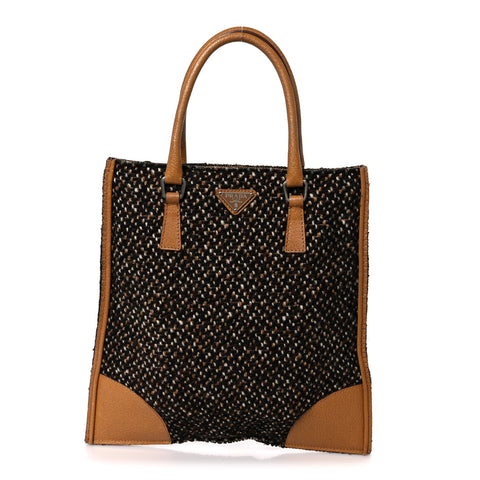 Stuoia Tweed Cinghiale Tote Marrone