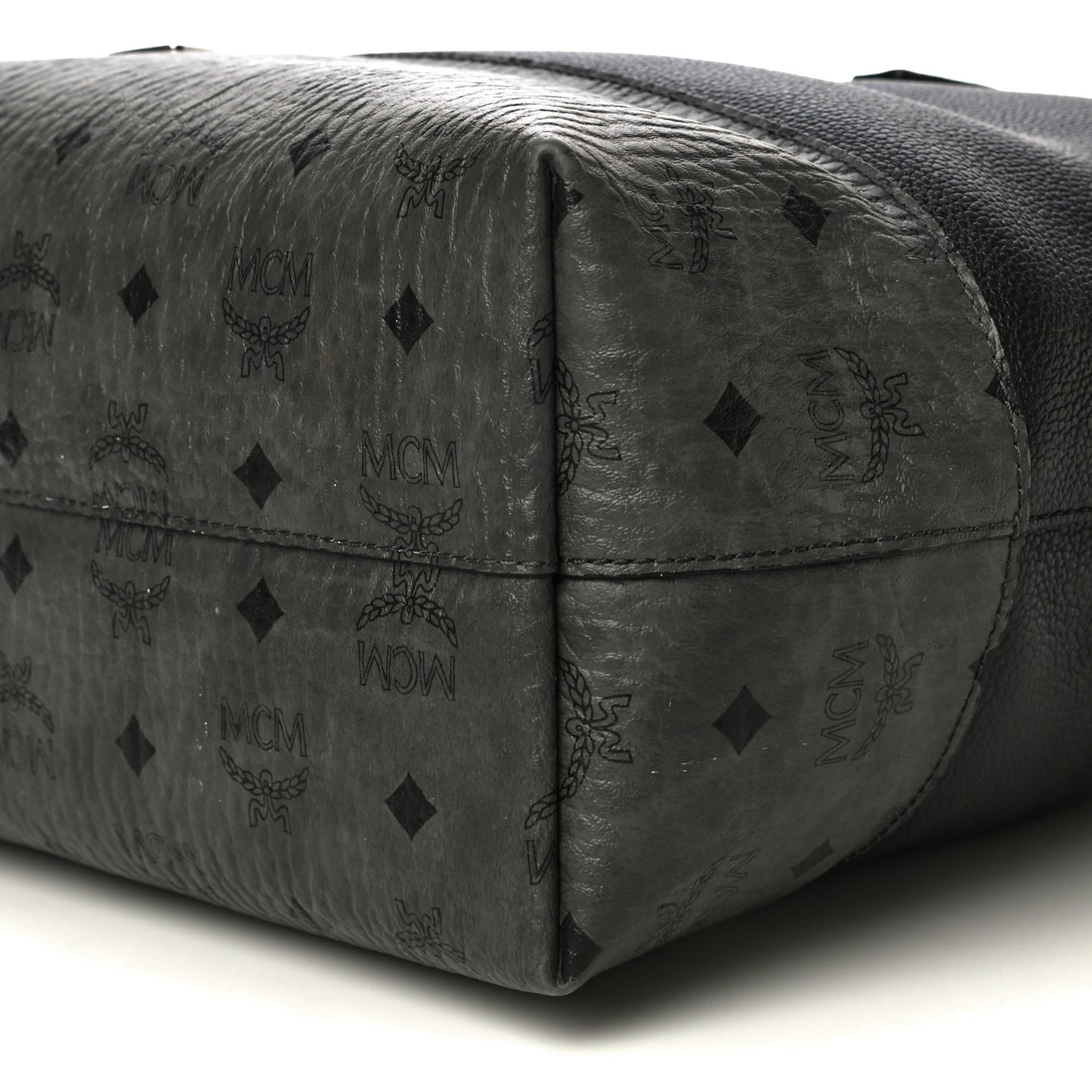 Calfskin Visetos Anya Shopper Tote Black