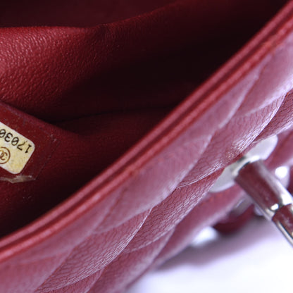 Chanel Caviar Quilted Mini Rectangular Flap Dark Red 6 of 9