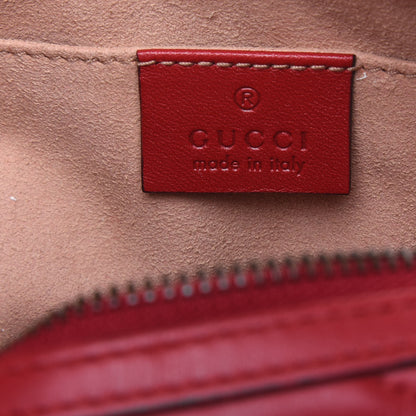 Gucci Calfskin Matelasse GG Marmont Cosmetic Case Hibiscus Red 6 of 12