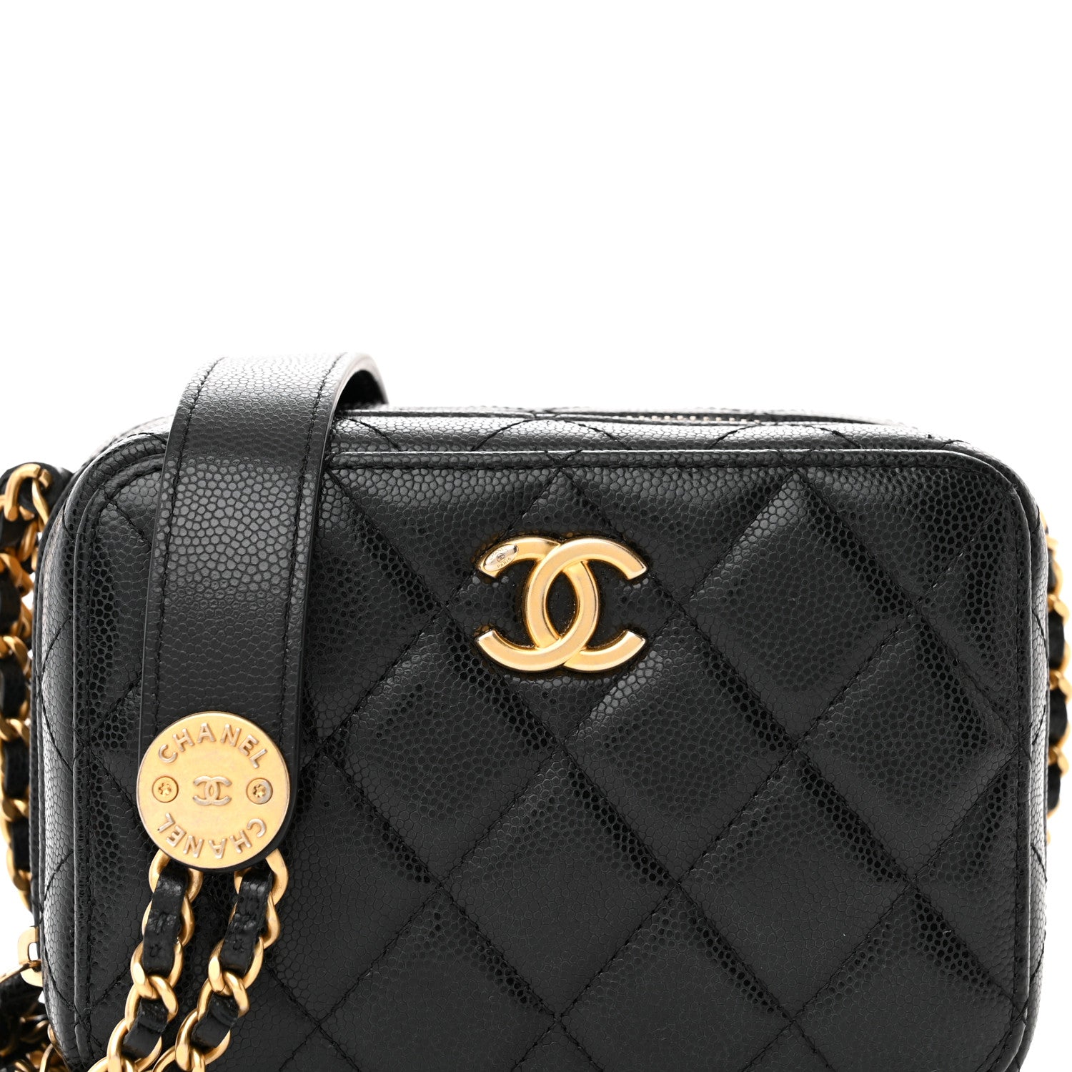 Chanel Caviar Quilted Twist Your Buttons Clutch With Chain Black 8 of 12
