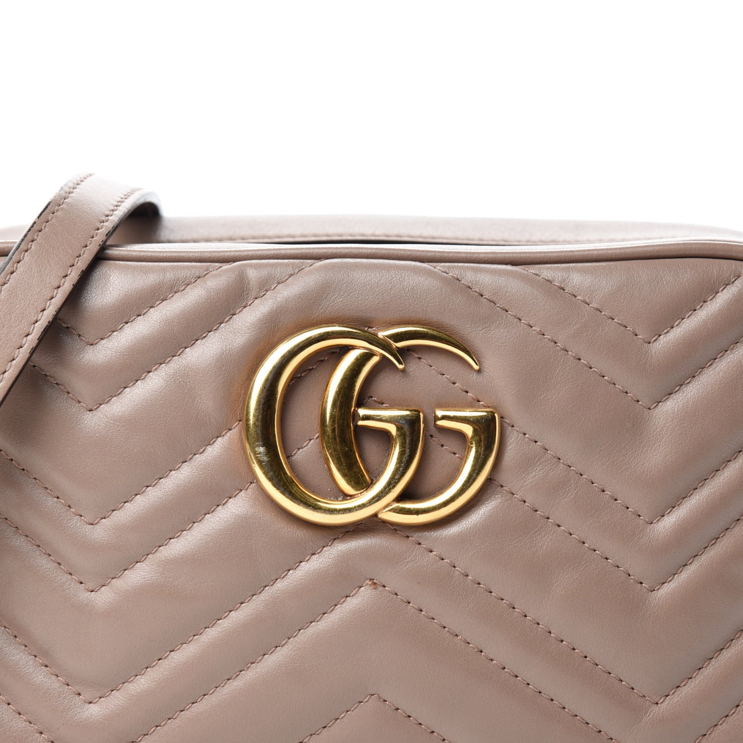 Calfskin Matelasse Small GG Marmont Chain Shoulder Bag Porcelain Rose
