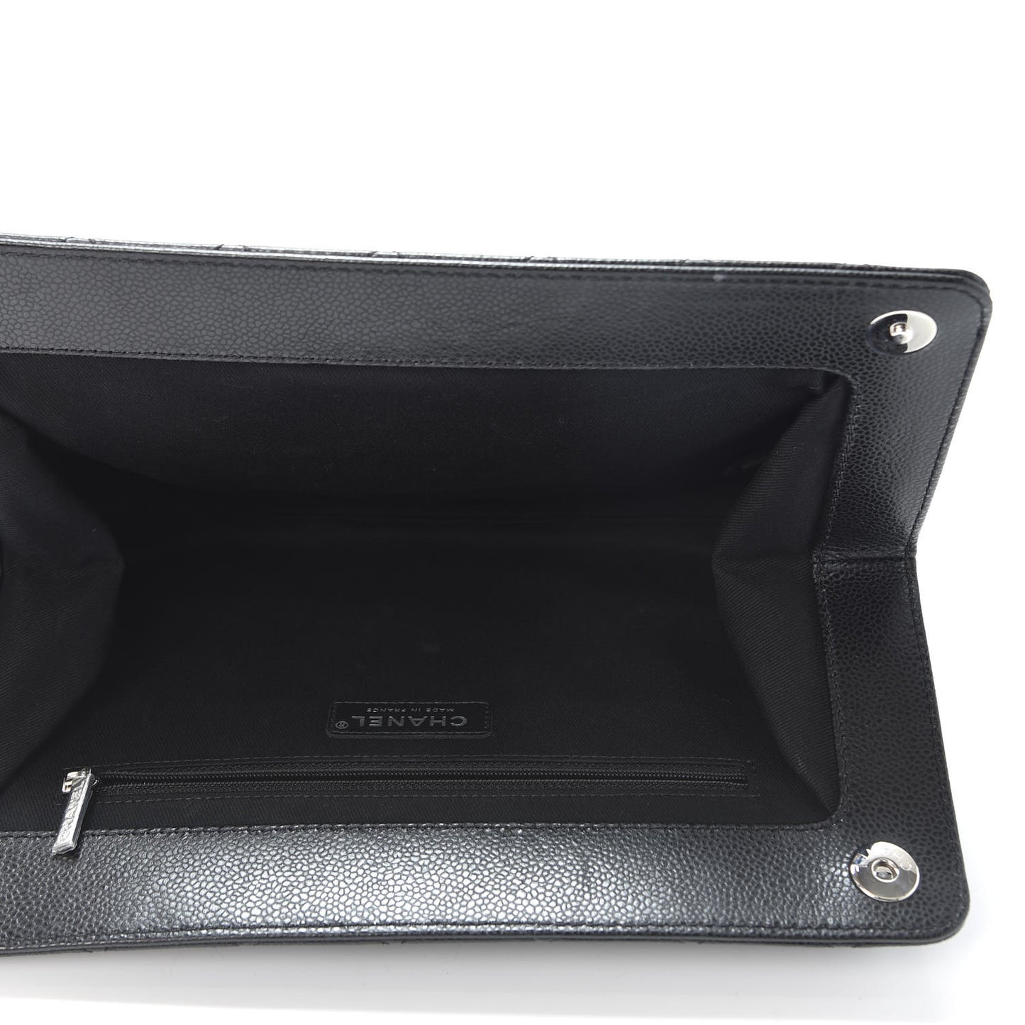 Caviar Quilted CC Large Clutch Black