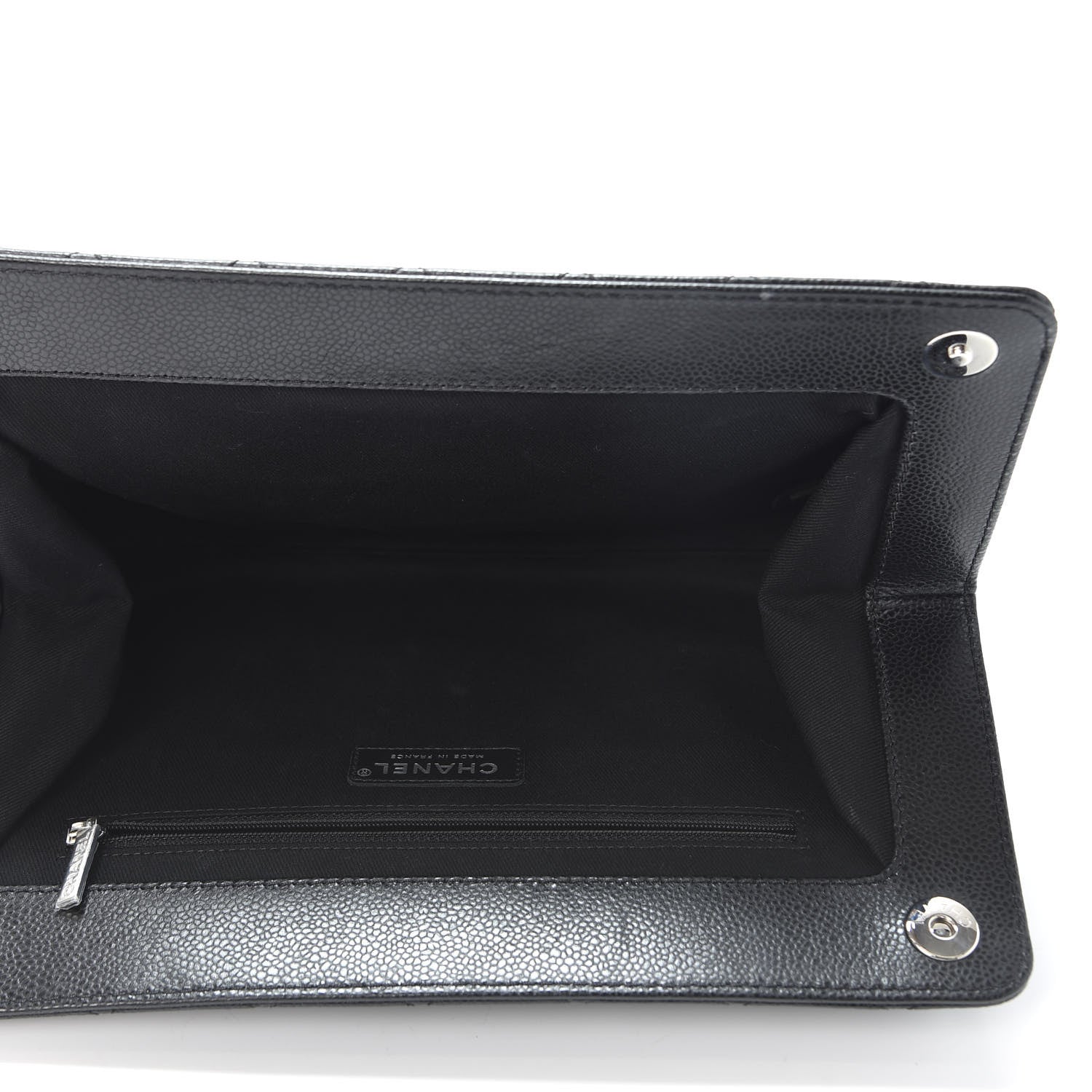 Chanel Caviar Quilted CC Large Clutch Black 4 of 10