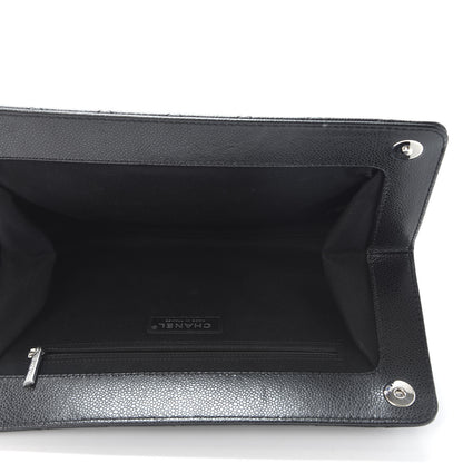 Chanel Caviar Quilted CC Large Clutch Black 4 of 10