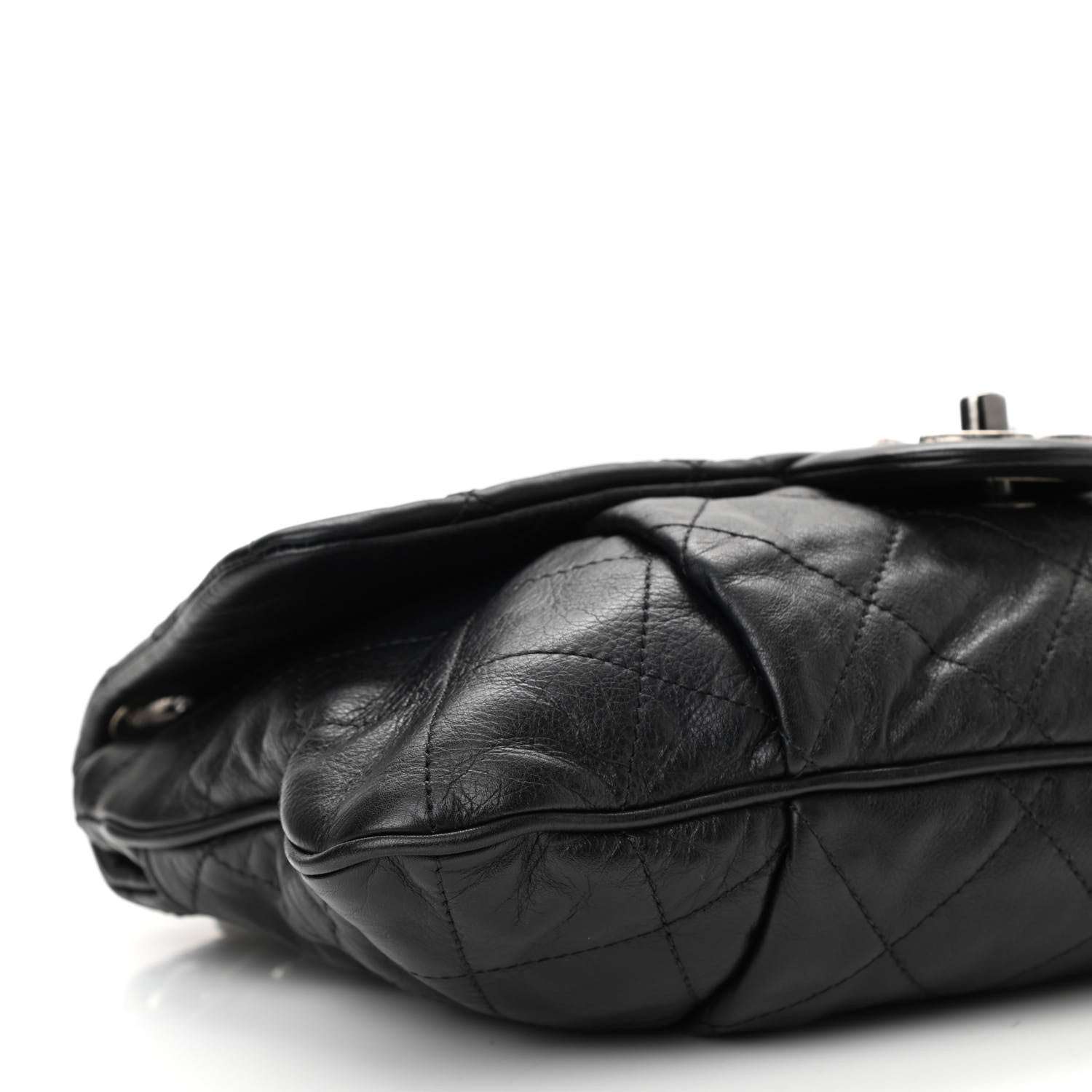 Chanel Calfskin Coco Pleats Messenger Flap Black 9 of 10
