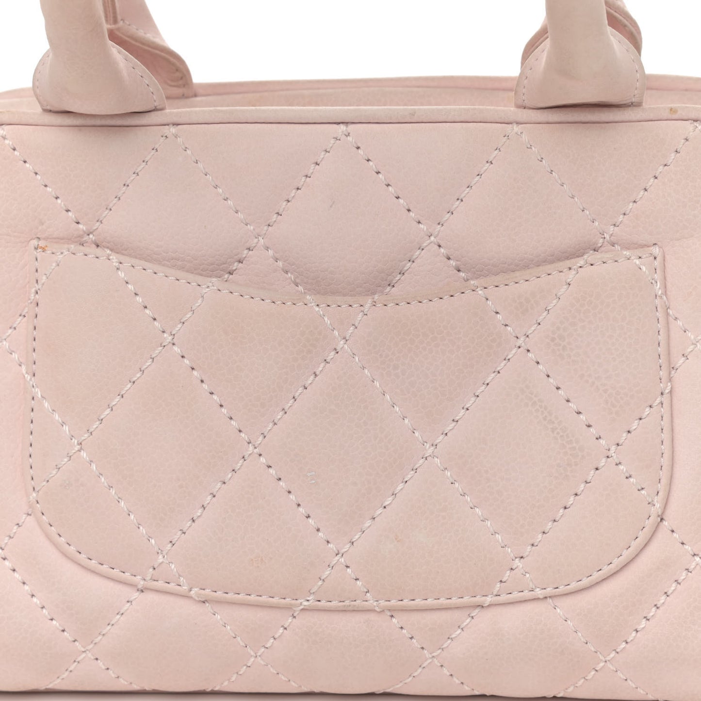 Caviar Quilted Small Bowler Tassel Pink