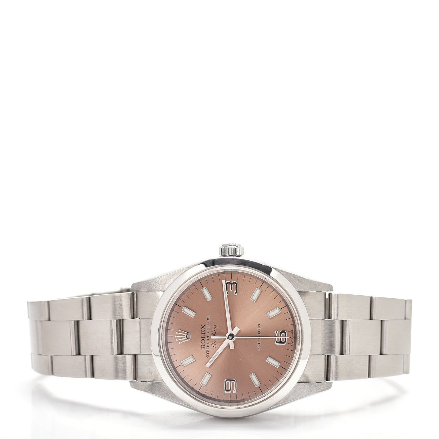 Stainless Steel 34mm Air-King Oyster Perpetual Precision Watch Pink 14000