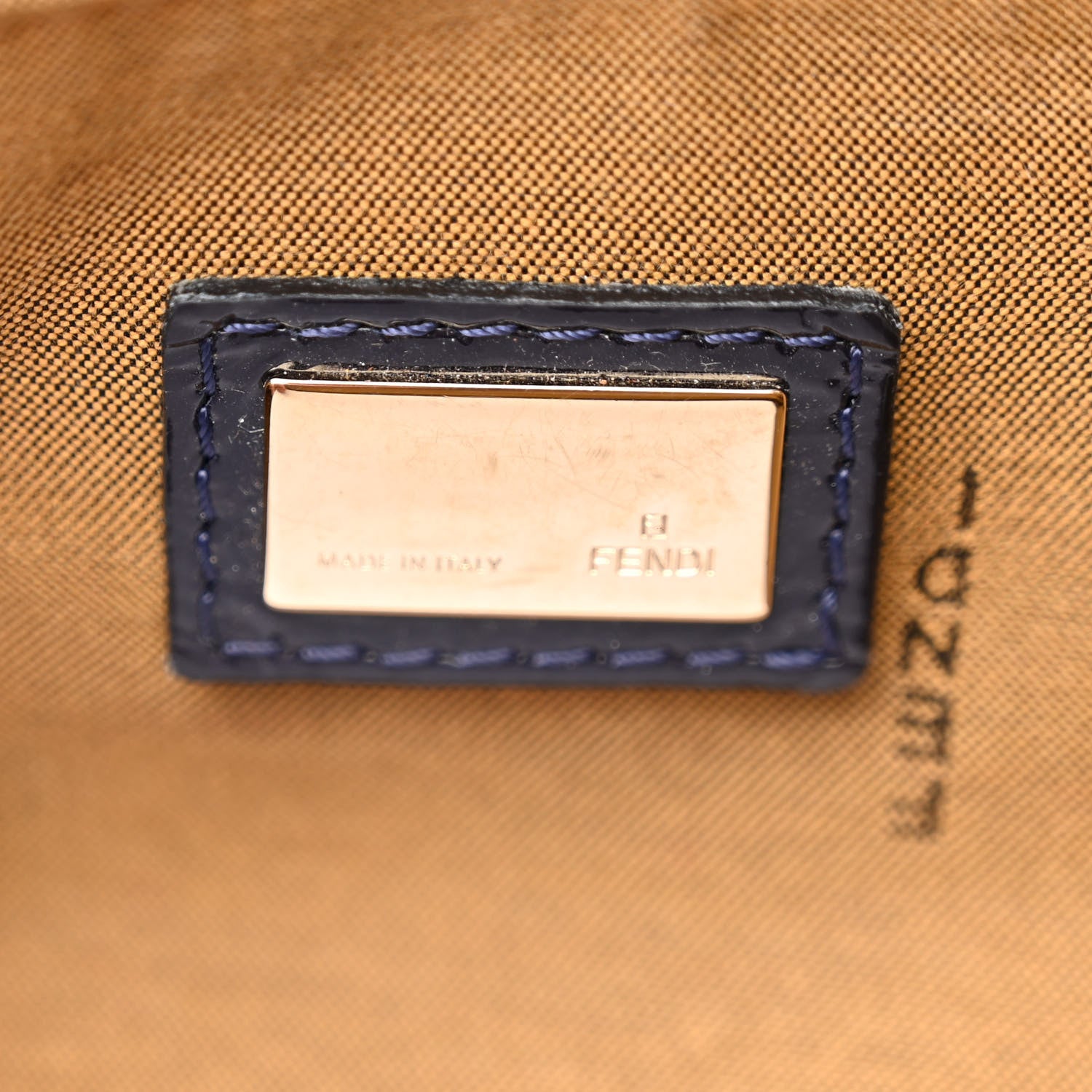 Fendi Vitello Naplak Large Convertible Baguette Blue 6 of 9