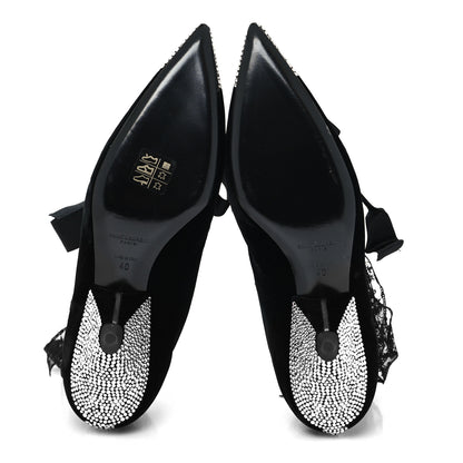 Saint Laurent Velluto Master Crystal Embellished Blaze 45 La Strass Ankle Boots 40 Black 5 of 8