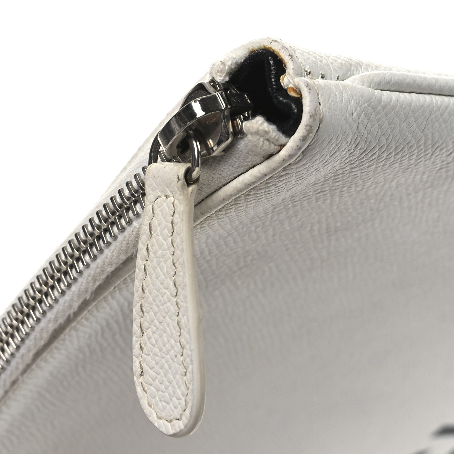 Balenciaga Calfskin Logo Large Zip Pouch White 13 of 13