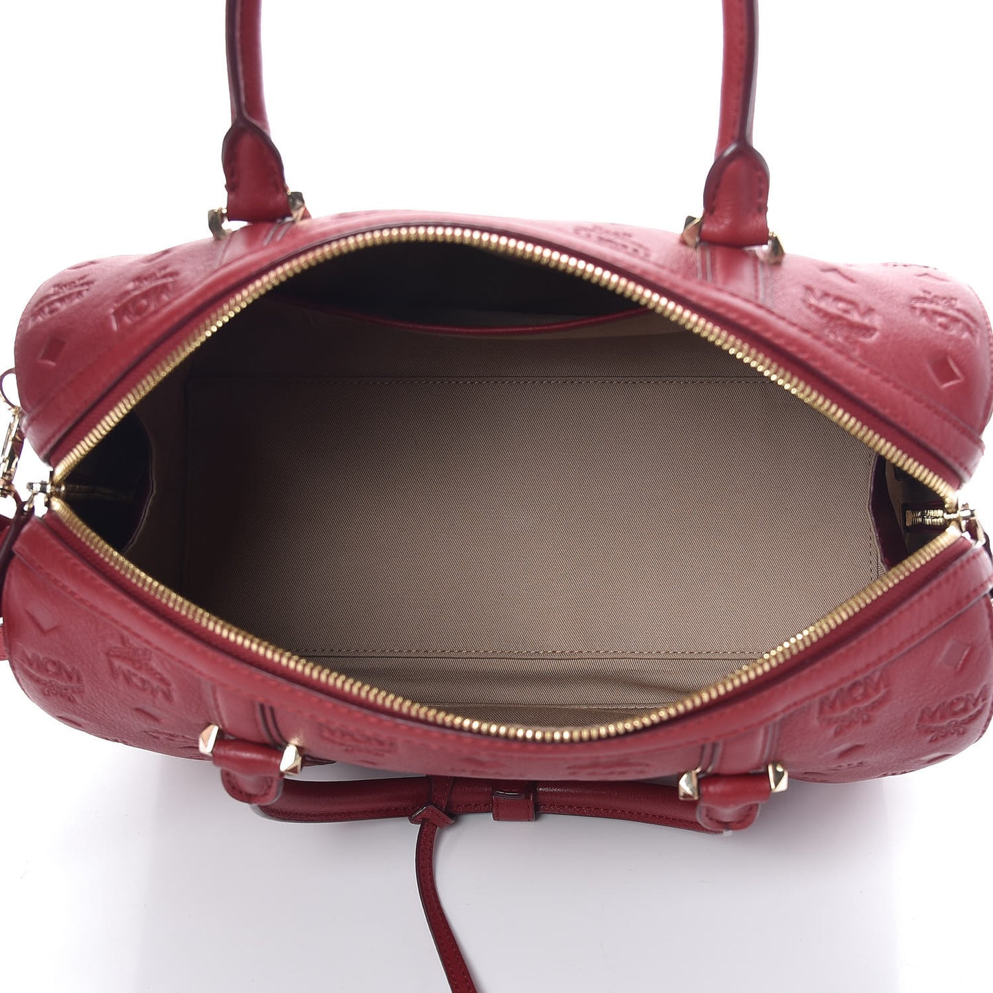 Calfskin Ottomar Monogram Boston Bag Red