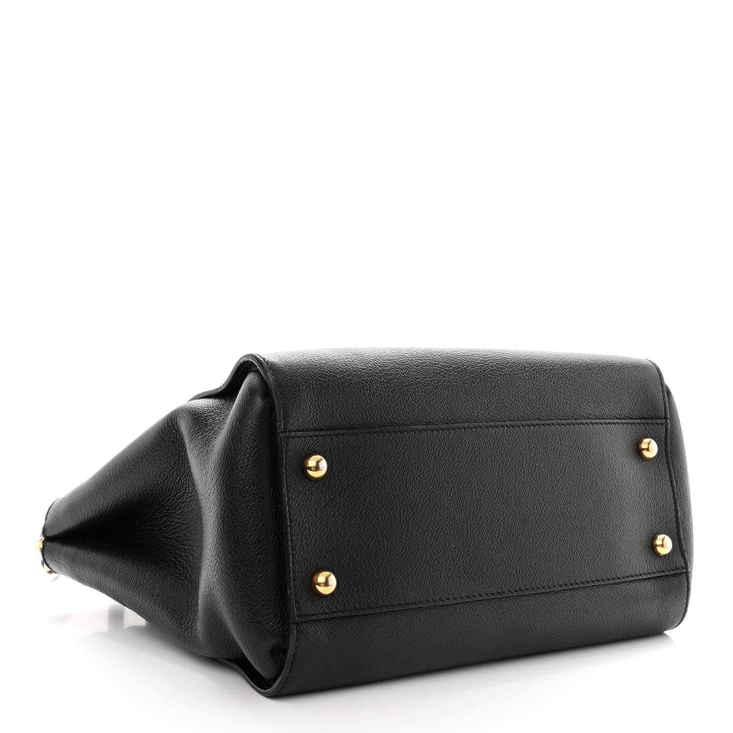 Burberry Soft Grain Calfskin Medium Buckle Tote Black 4 of 14