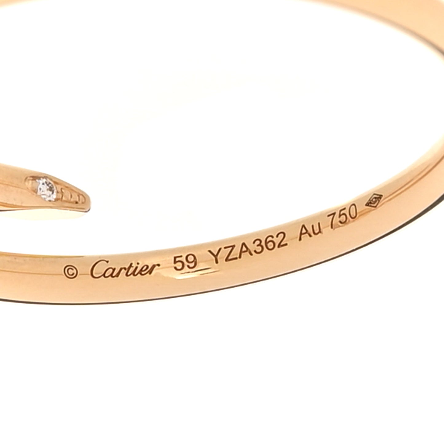 18K Yellow Gold Diamond Small Juste Un Clou Ring 59 8.75