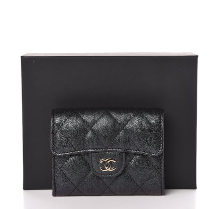 Chanel Iridescent Caviar Quilted Flap Card Holder Wallet Black 9 of 9