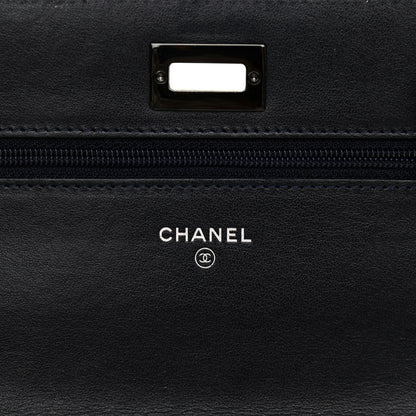 Chanel Aged Calfskin Quilted Reissue Wallet On Chain WOC Navy 6 of 12