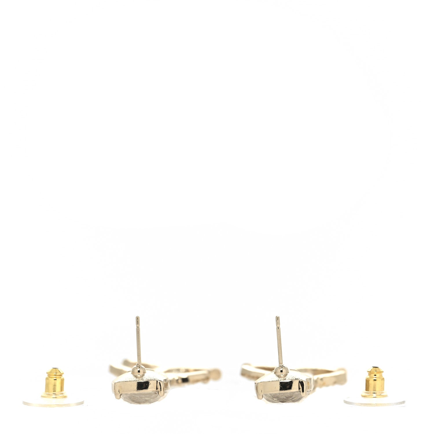 Chanel Glass Crystal CC Chain Drop Earrings Gold 3 of 4