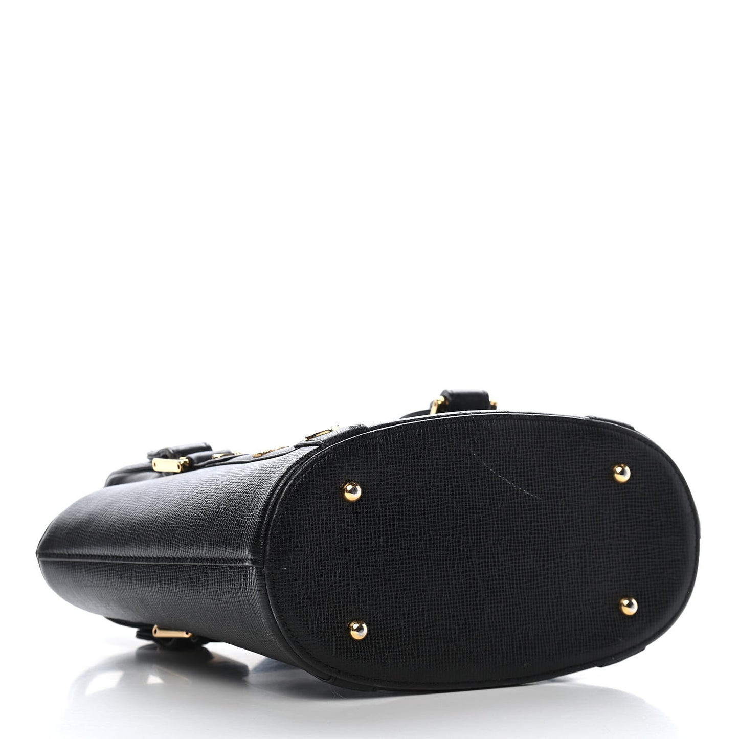 Saffiano Studded Shopping Tote Black