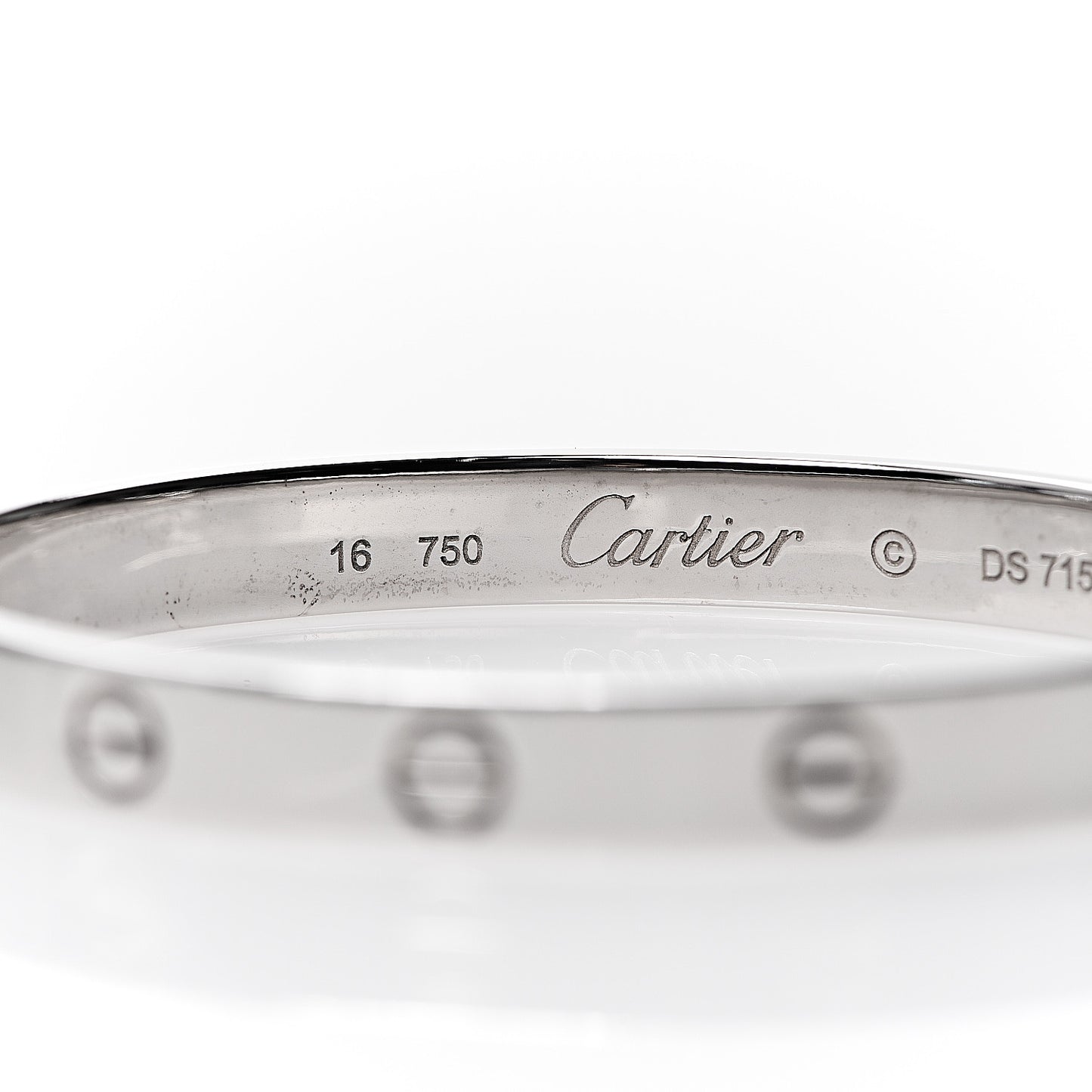 18K White Gold LOVE Bracelet 16