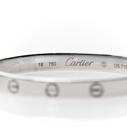 Cartier 18K White Gold LOVE Bracelet 16 3 of 8