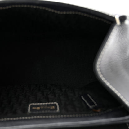 Christian Dior Calfskin Saddle Top Handle Satchel Black 5 of 16