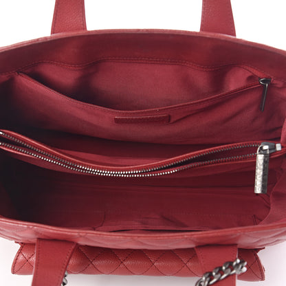Chanel Caviar Quilted Large Casual Pocket Tote Red 5 of 14