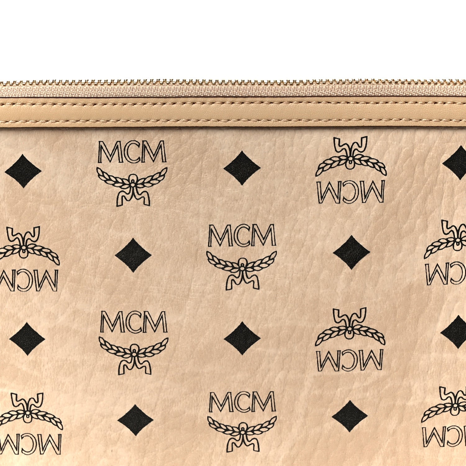 MCM Visetos Medium Pouch Beige 7 of 9