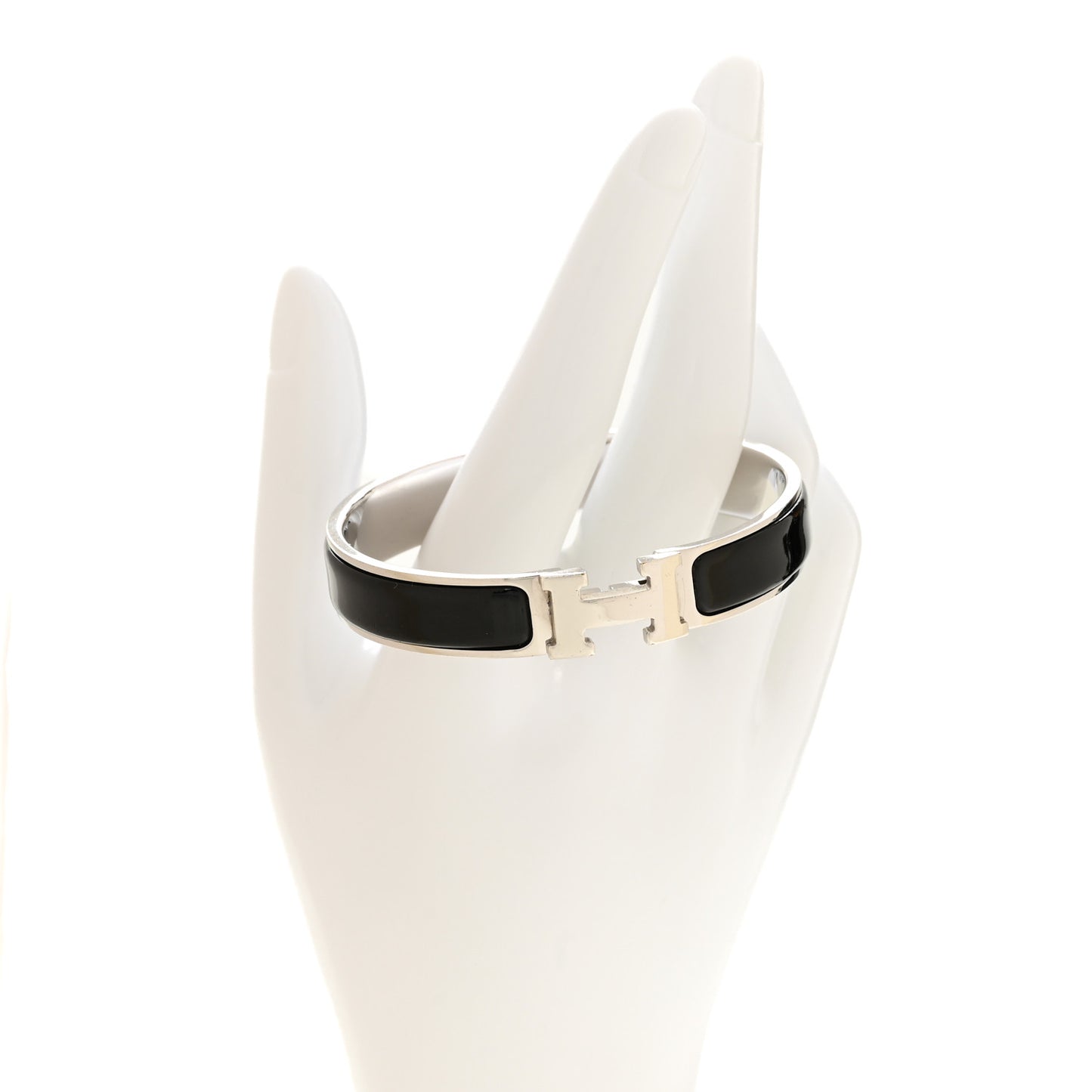Enamel Narrow Clic Clac Bracelet GM Black